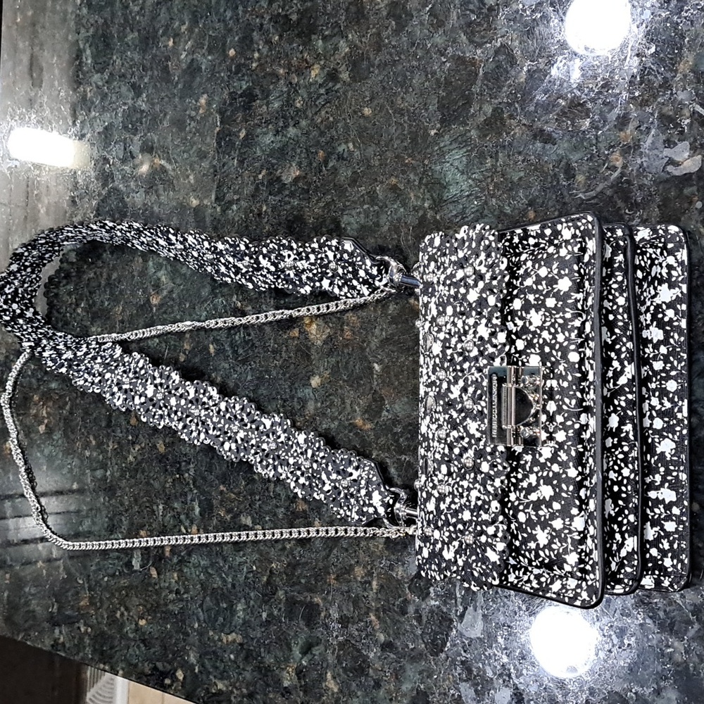 Rebecca Minkoff black and white crossbody with 2 different straps